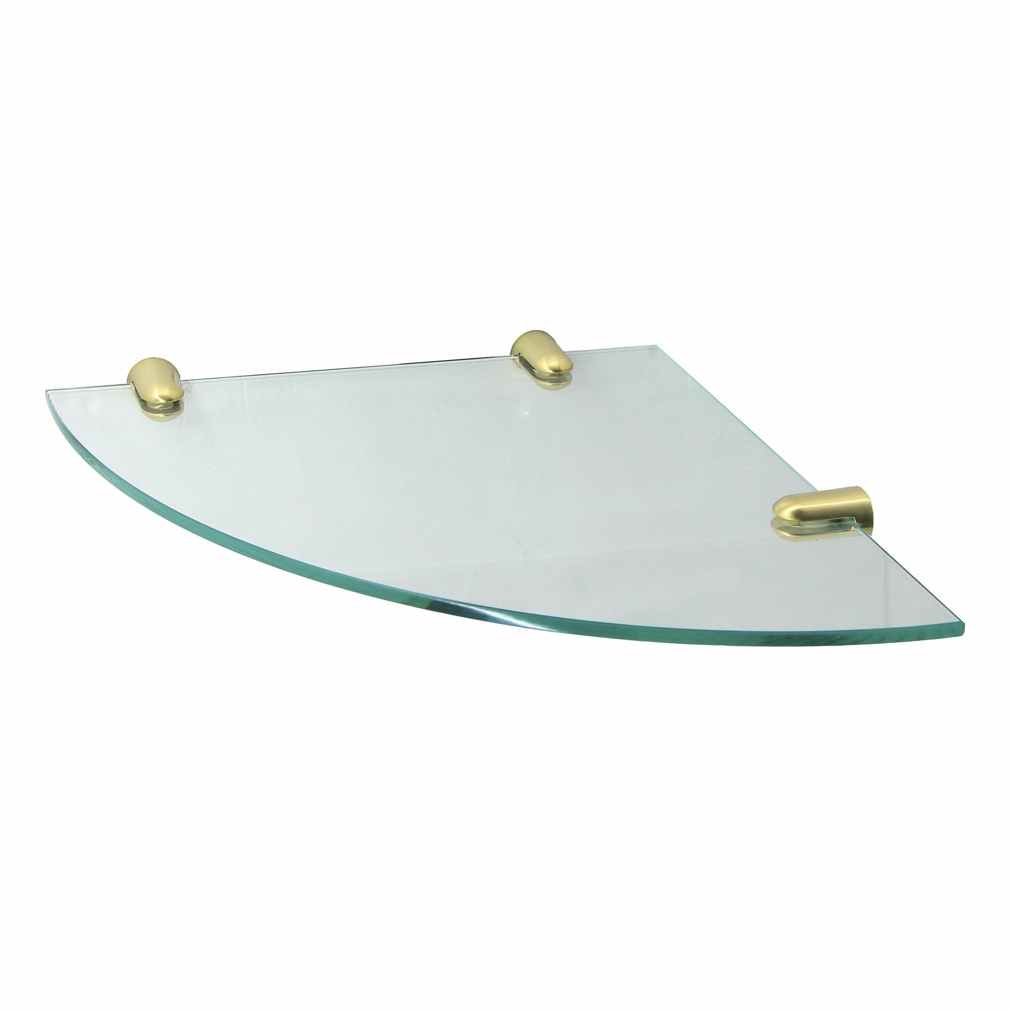 Полка стеклянная угловая матовое золото WasserKRAFT K-533BRUSHED GOLD