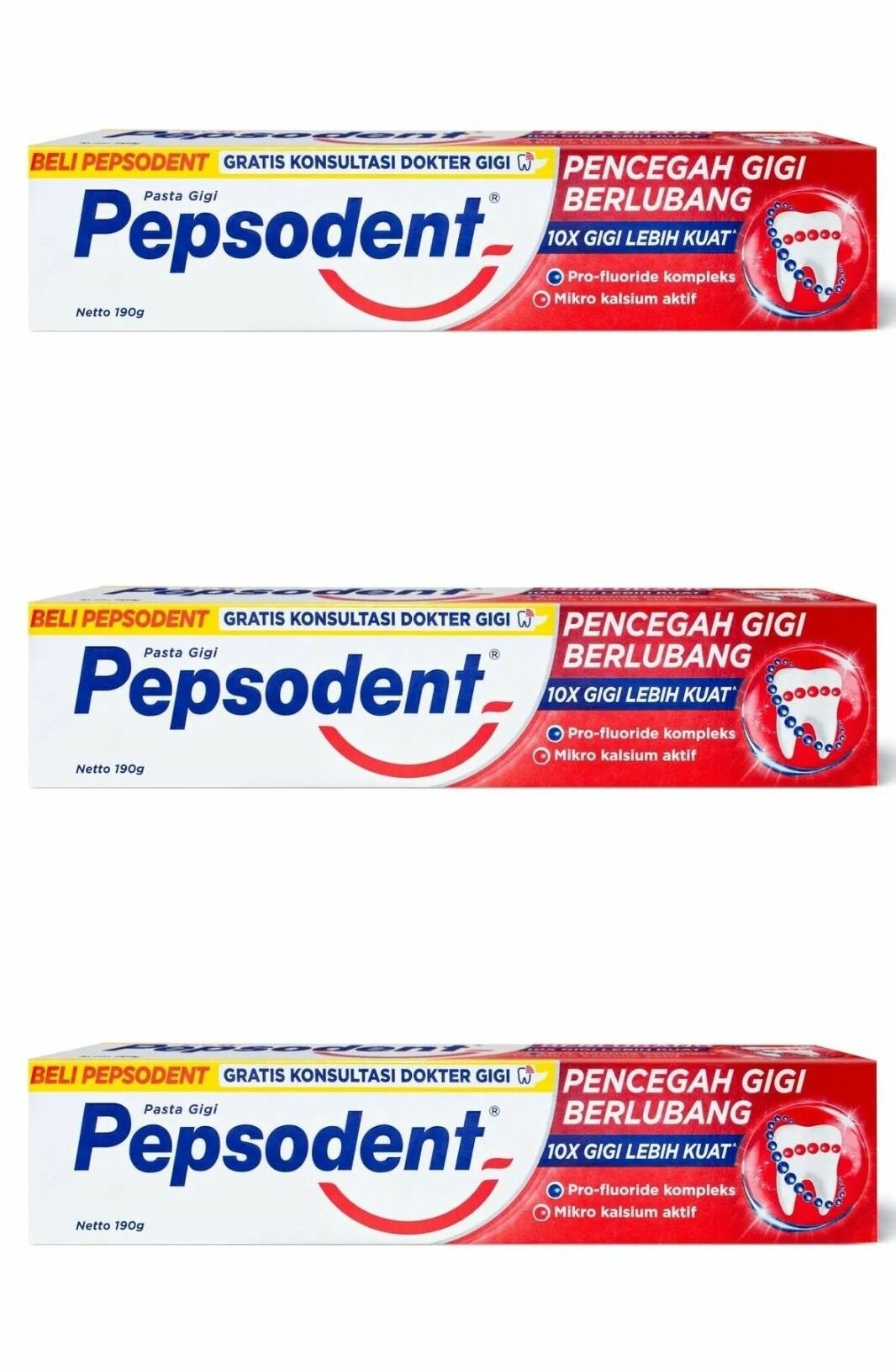 Pepsodent Зубная паста Защита от кариеса Cavity Fighter, 190 г, 3 шт