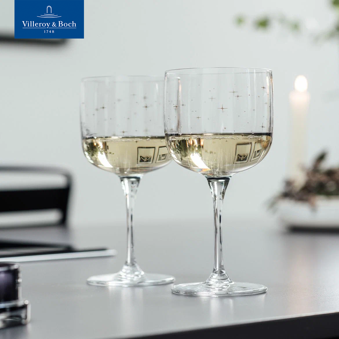Набор новогодних бокалов для вина, 2 шт, 270 мл, Winter Glow, like by Villeroy & Boch, Хрустальное стекло