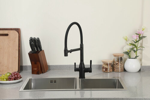 Изображение товара Смеситель для кухни Frap F4398-6 с подключением фильтра, черный