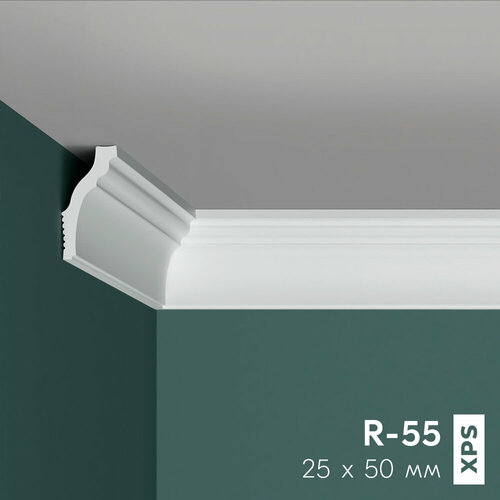 Потолочный плинтус (карниз) праймдекор R-55
