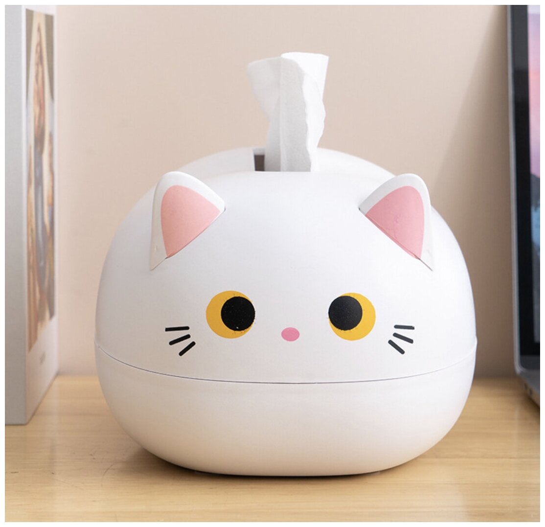 Салфетница - держатель на стол "Кошка" белая