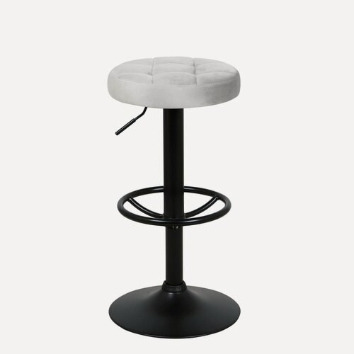 Изображение товара Круглый барный табурет с премиальным микровелюром, регулируемый по высоте, вращающийся, Спутник (оригинал)