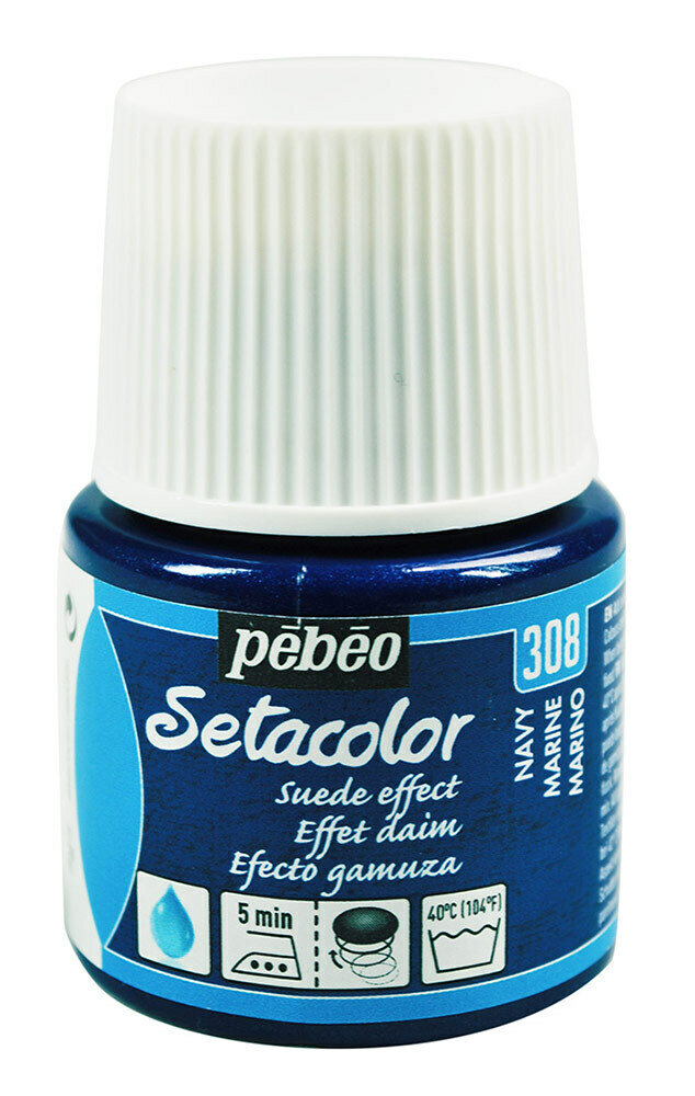 Краска по ткани Pebeo для темного и светлого, с эффектом замши, Setacolor, 45 мл, синяя