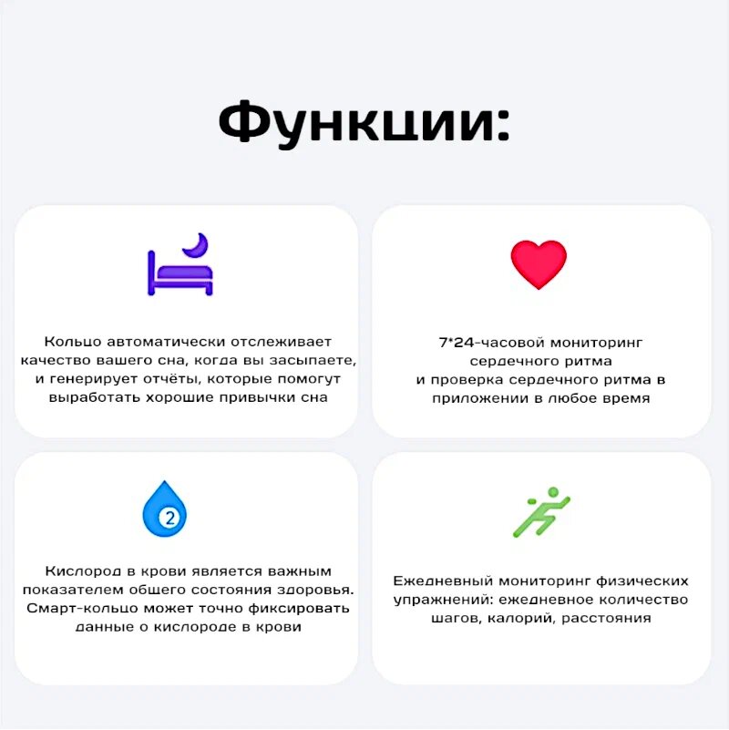 Cмарт-кольцо Smart Ring, умное кольцо, водонепроницаемое, измерение калорий, кислорода, сна, шагомер Black №11 (20.6 мм) — фото 1