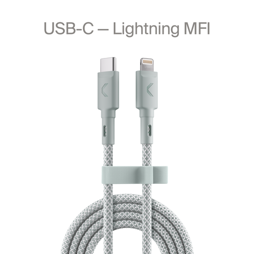 фото Кабель commo range usb type-c - lightning mfi, 2.2м, light commo gray
