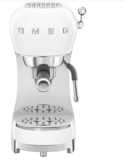 Рожковая эспрессо кофемашина Smeg ECF02WHEU одна чашка цвет белый