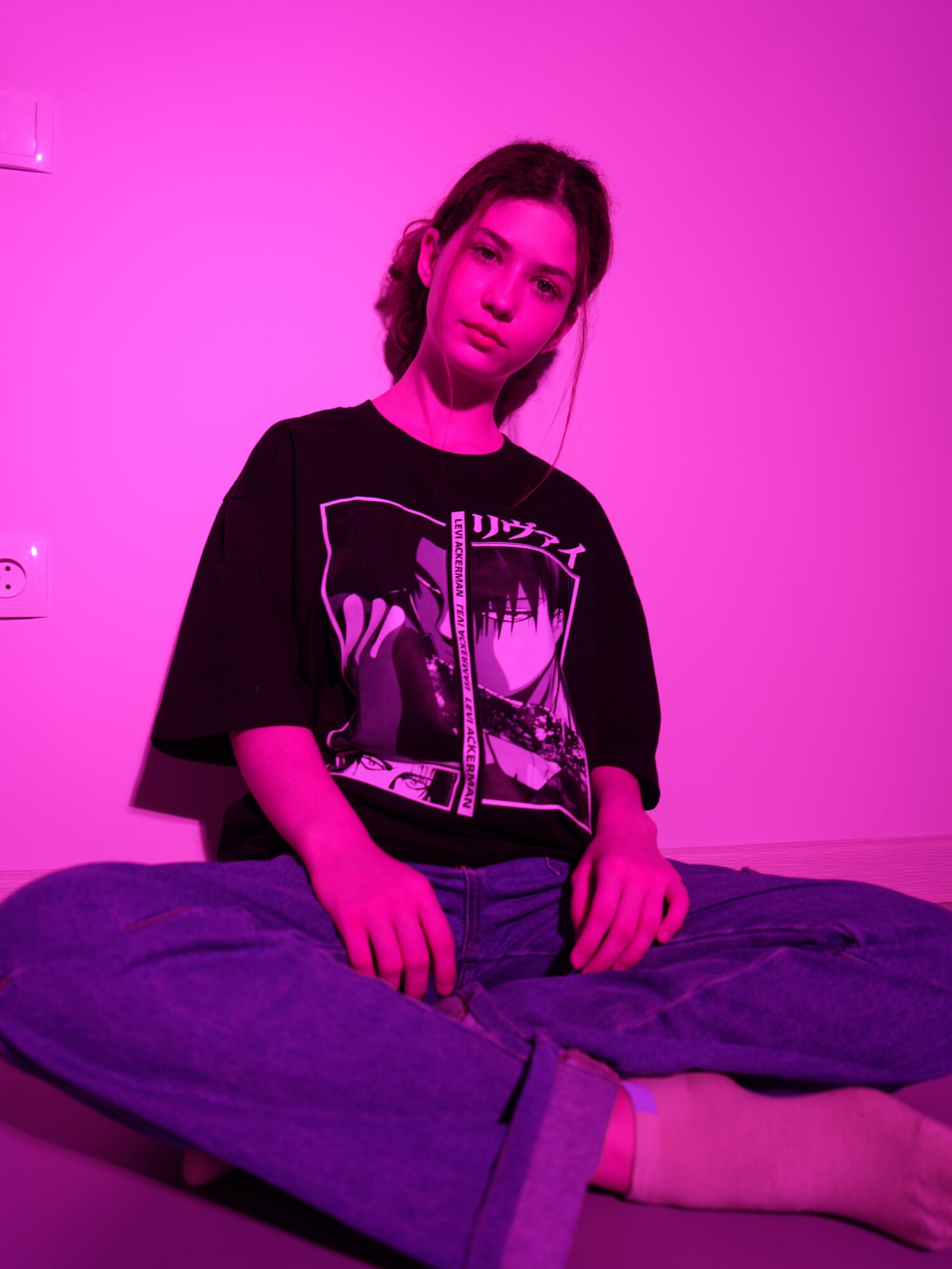 Футболка Принт из аниме Атака Титанов, Levi Ackerman, размер L, черный 10 — фото 1