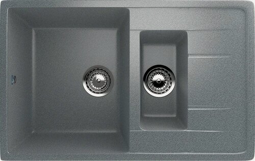 Изображение товара Мойка кухонная Ulgran U-205 -309 прямоугольная, 77x50, мойка для кухни, с крылом, серая, матовая