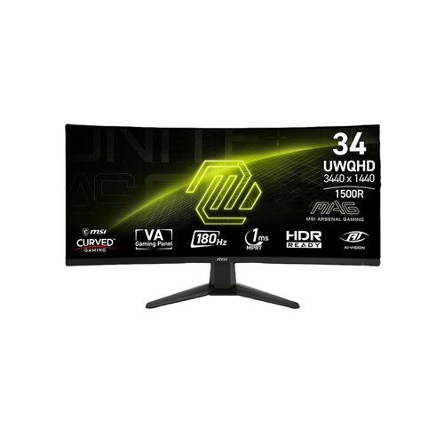 фото Монитор 34" msi, mag 346cq, va, 180гц, 21:9, 3440*1440, черный
