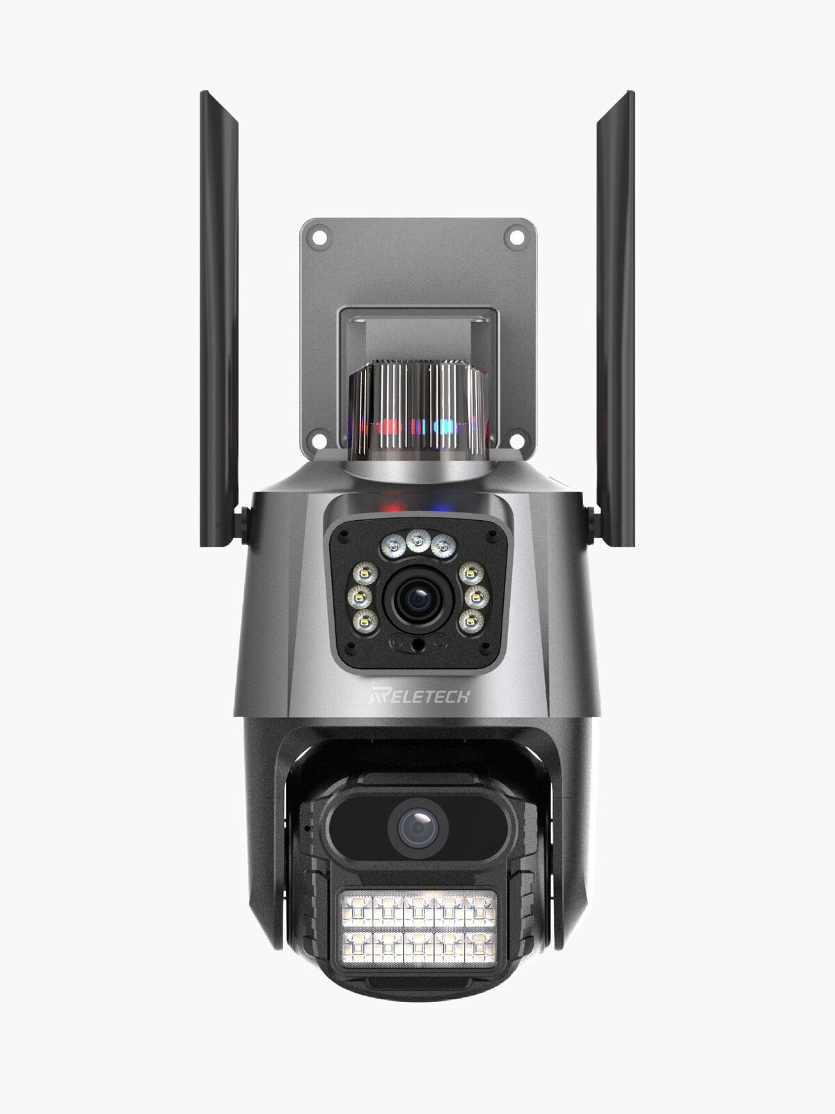 Уличная Wi-Fi камера видеонаблюдения 8 Мп Full HD 4K Камера двойная 8мп два объектива, черная