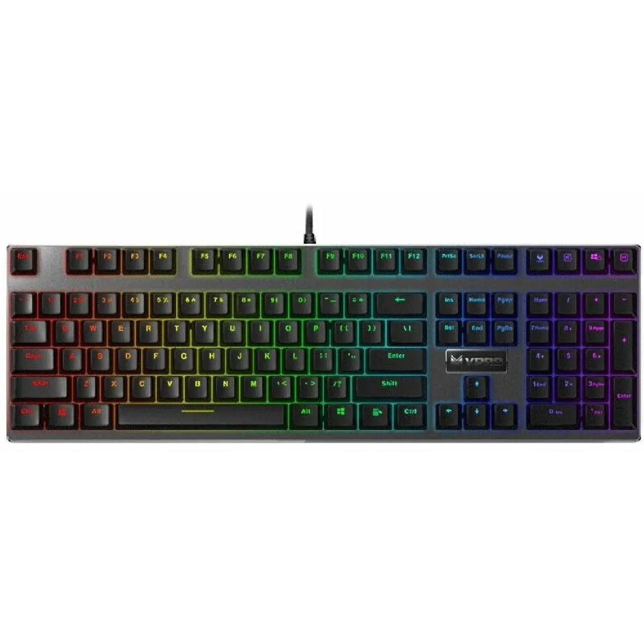 Механическая клавиатура RAPOO V520 RGB ALLOY, Бесшумные клавиши: нет, Вес: 805 г, Высота: 37 мм