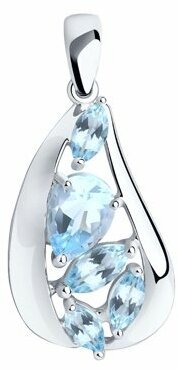 Подвеска Diamant online, серебро, 925 проба, топаз