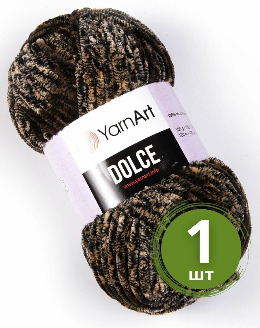 Пряжа YarnArt Dolce (Дольче) - 1 моток Цвет: 807 черно-бежевый меланж 100% микрополиэстер 100г 120м