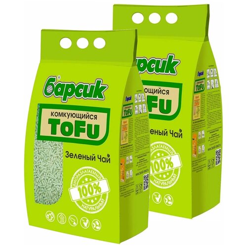 наполнитель комкующийся барсик tofu зеленый чай 15 л Барсик TOFU зелёный ЧАЙ наполнитель древесный комкующийся для туалета кошек (15 + 15 л)