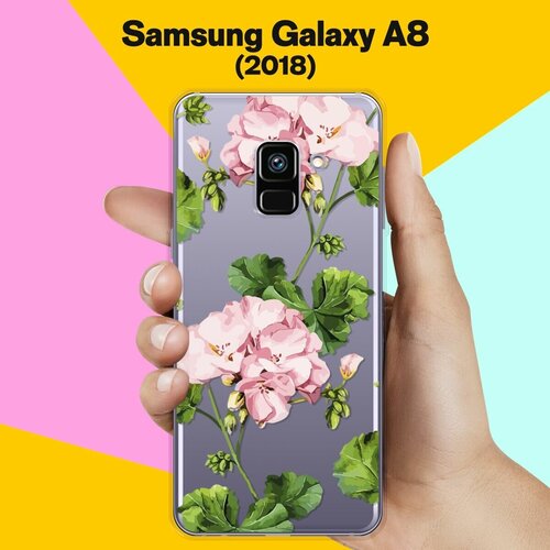 Силиконовый чехол на Samsung Galaxy A8 (2018) Пионы / для Самсунг Галакси А8 2018 противоударный силиконовый чехол желтая роза на samsung galaxy a8 2018 самсунг галакси а8 2018