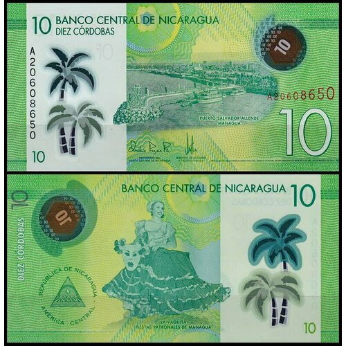 Никарагуа 10 кордоба 2014 (UNC Pick 208) банкнота никарагуа 10 кордоба 1985 1988