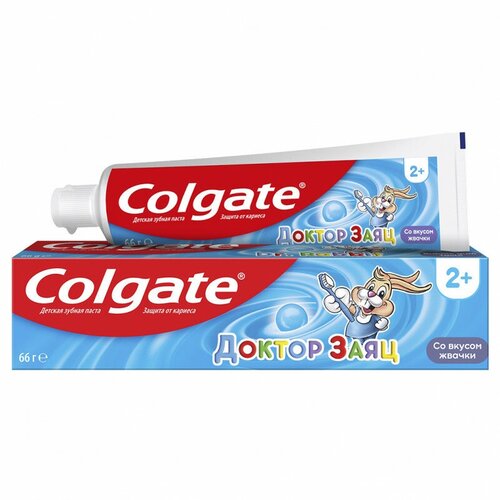 Colgate - Доктор Заяц Зубная паста 2+ со вкусом жвачки 50мл mukunghwa kizcare doctor детская зубная паста со вкусом клубники с рождения 80 г