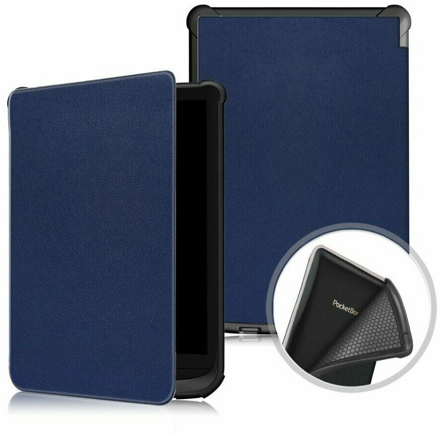 Планшетный чехол для PocketBook 616 / 627 / 632 / 632 Plus / 606 / 628 / 633 / Touch Lux / Basic Lux (темно-синий)