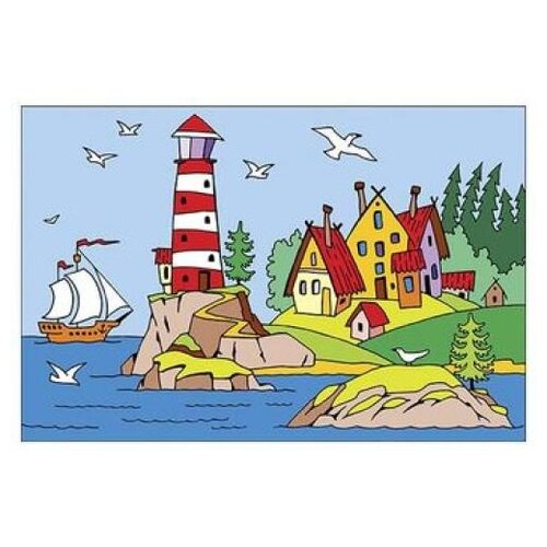 LORI Картина по номерам “Сказочный маяк“ (Ркн-028), 30 х 20 см