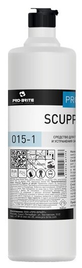 015-1 PRO-BRITE SCUPPER Гель для профилактики и устранения органических засоров в сточных трубах гигиенических, кухонных и иных зон. РН 12.5, 1л