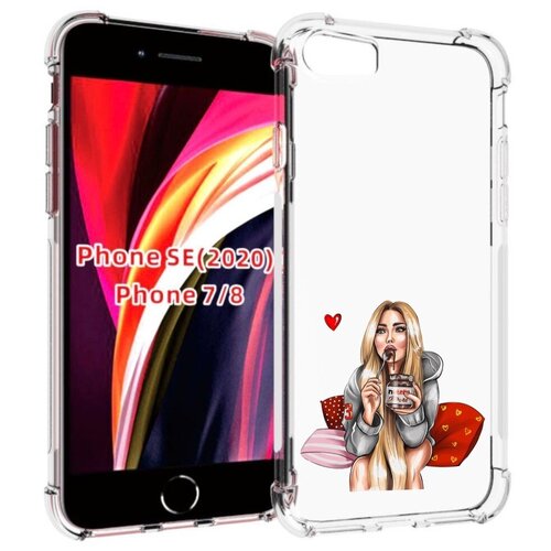 Чехол MyPads любительница-нутеллы женский для iPhone 7 4.7 / iPhone 8 / iPhone SE 2 (2020) / Apple iPhone SE3 2022 задняя-панель-накладка-бампер