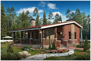 Проект <b>газобетонного</b> дома Catalog-Plans-48-19G (51,13кв. м, 8x8м, газобетон 400) Данный проект дачно