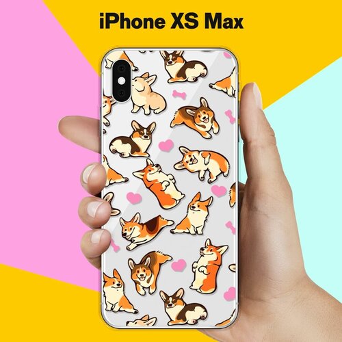 Силиконовый чехол Корги узором на Apple iPhone Xs Max силиконовый чехол цветы с узором на apple iphone x