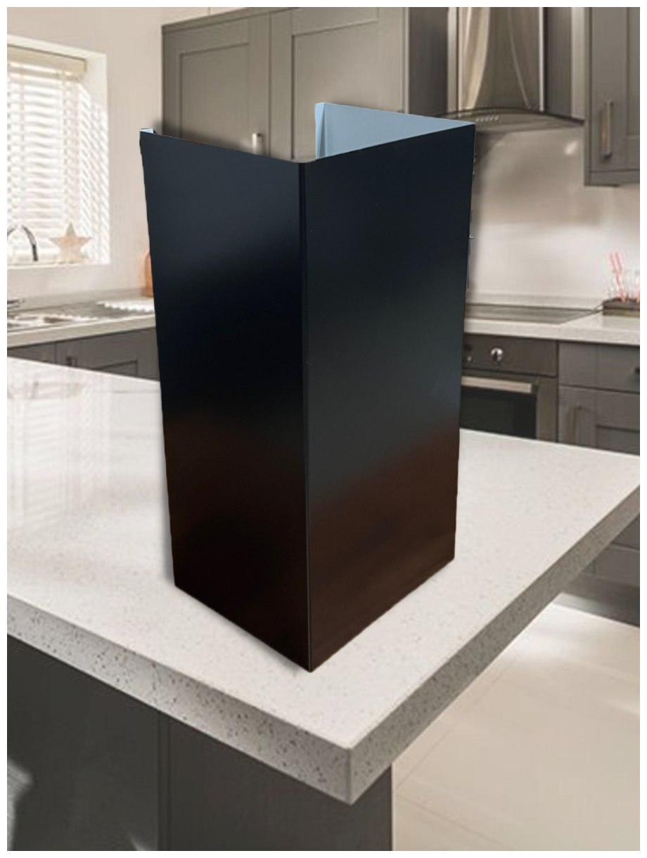 Декоративный металлический короб для кухонной вытяжки 220х170х1150 мм, черный