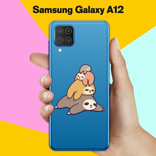 Силиконовый чехол 4 ленивца на Samsung Galaxy A12 пластиковый чехол узоры мандала 4 на samsung galaxy note 4 самсунг галакси нот 4