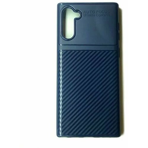 Силиконовая накладка AUTO FOCUS SAMSUNG Galaxy NOTE 10 2019, темный-синий