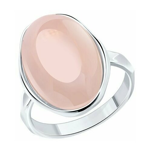 Кольцо Diamant online, серебро, 925 проба, кварц, размер 19, розовый