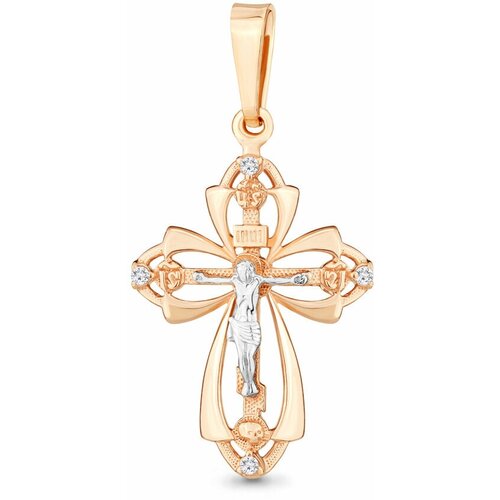 фото Подвеска diamant online, золото, 585 проба, фианит, размер 2.5 см.