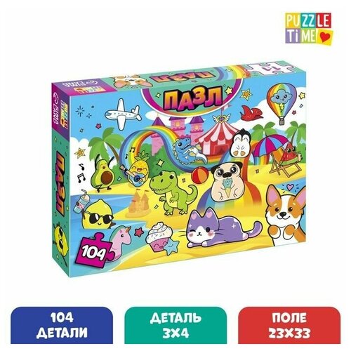 Puzzle Time Пазл «Весёлые стикеры», 104 элемента пазл 2 в 1 104 и 104 элемента мир аниме 4 п104 8109