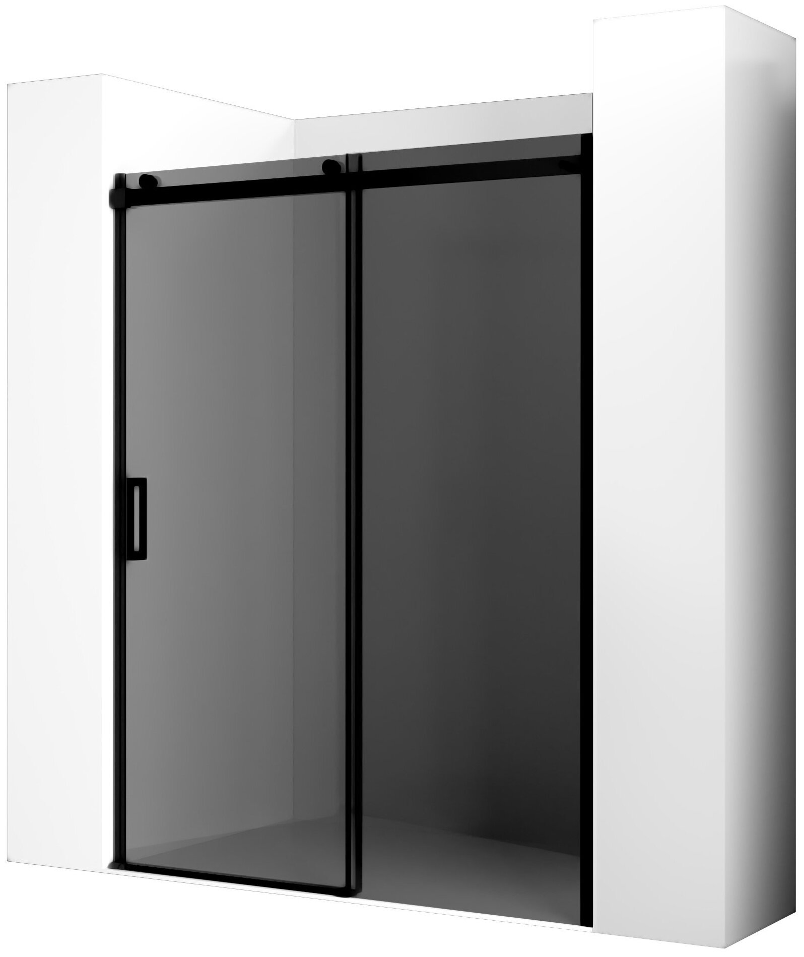 Душевая дверь Ambassador Benefit 1200x2000 (тонированное стекло) черный 19022201HBB - фотография № 1
