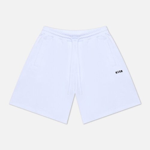 фото Мужские шорты msgm micrologo relaxed fit белый, размер m