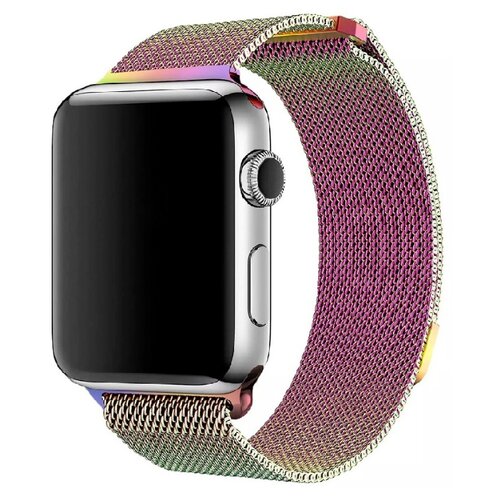 фото Металлический ремешок для часов apple watch series 1-6 и вотч se 42-44 mm миланская петля (milanese loop) перламутровый life style