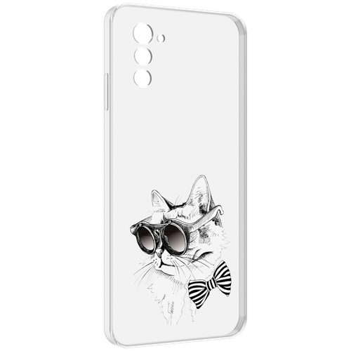 Чехол MyPads крутая кошка в очках для UleFone Note 12 / Note 12P задняя-панель-накладка-бампер
