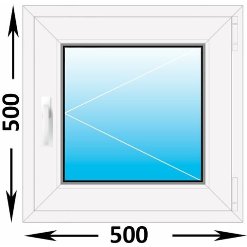 Пластиковое окно Melke одностворчатое 500x500 (ширина Х высота) (500Х500) окна пластиковые пвх 60 мм размер 500мм 500мм одностворчатое поворотно откидное стеклопакет двухкамерный 4 10 4 10 4 цвет графит