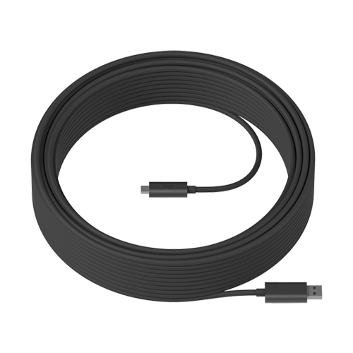 Кабель Logitech VC Strong USB - USB Type-C 10 м, черный logitech extender cable for group camera business mini din 10м