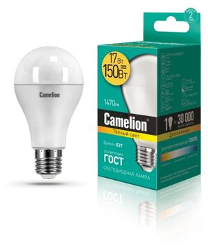 Светодиодная лампочка Camelion LED17-A65/830/E27