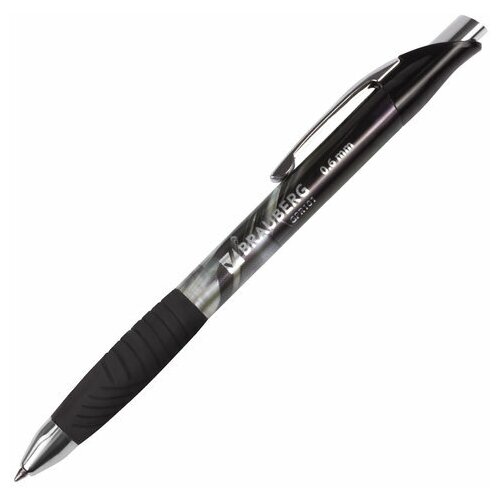 Ручка гелевая автоматическая Brauberg Metropolis Gel (0.4мм, корпус с печатью, черный) 12шт. (GPR101)