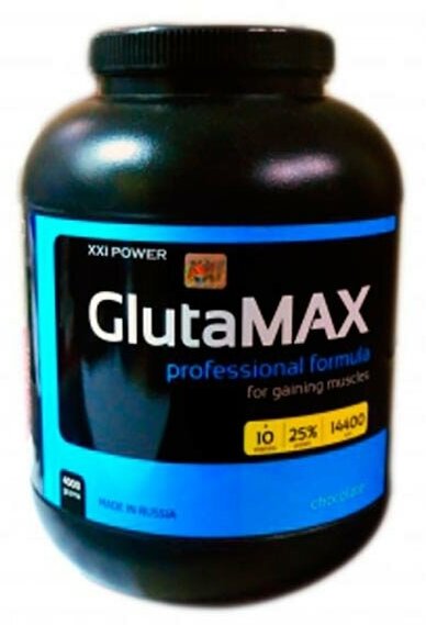 XXI GlutaMAX 4кг (Шоколад) Молочный и соевый протеин с Глютамином / Гейнер для набора мышечной массы / Белок с витаминами и минералами