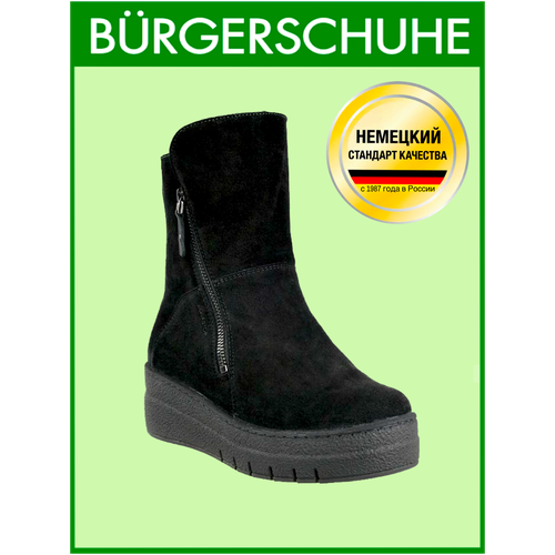 фото Сапоги burgerschuhe, зимние, натуральная кожа, полнота f, размер 37, черный