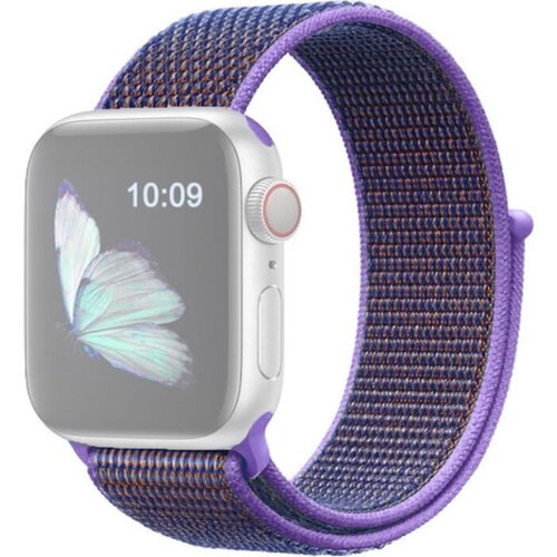 Ремешок для смарт-часов Apple Watch Series 1 2 3 4 SE 5 6 7 8 ultra нейлоновый тканевый браслет 42/44/45/49 мм, синий фиолетовый