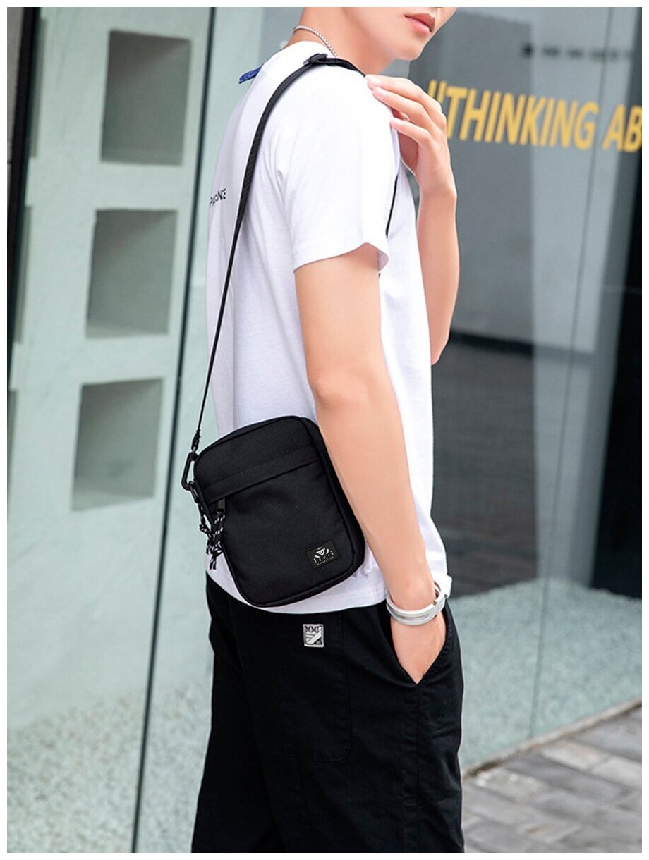 Сумка мессенджер TEVIN, фактура матовая, черный дракон — фото 1