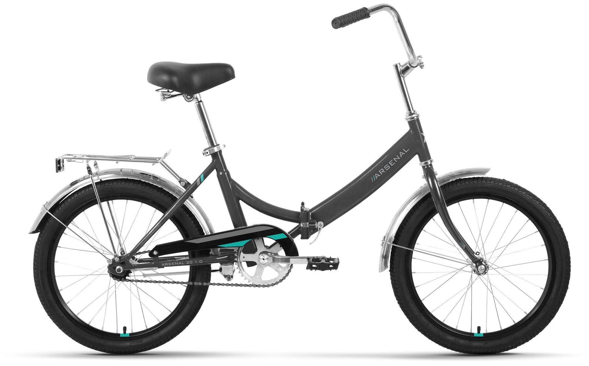 Велосипед Forward ARSENAL 20 1.0 2022 рост 14" темно-серый/бирюзовый