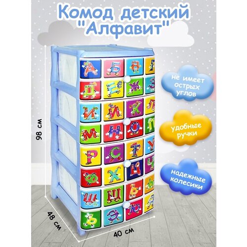 фото Комод пластиковый с ящиками детский для игрушек и одежды elfplast