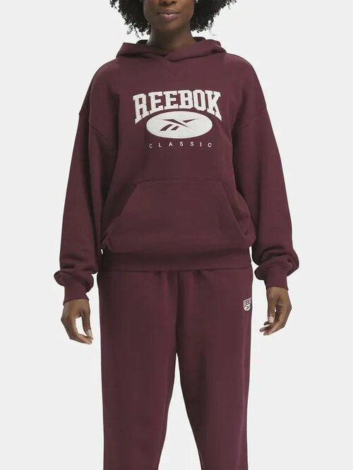 Худи Reebok REEBOK CL AE BIG LOGO FT HOODIE, размер M, бордовый