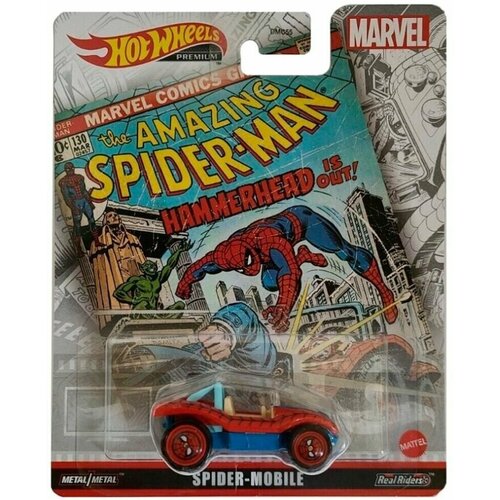 Машинка Hot Wheels PREMIUM Тематическая премиальная MARVEL SPIDER-MOBILE DMC55/FLD31 hot wheels машинка тематическая премиальная tv series batmobile